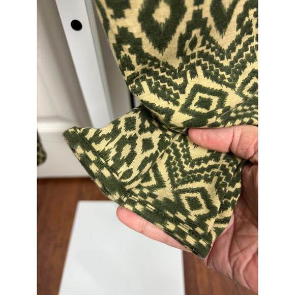 Corey Lynn Calter Short Sleeve Jumpsuit Size XS Green Tan Aztec Batik Summer - Picture 6 of 8